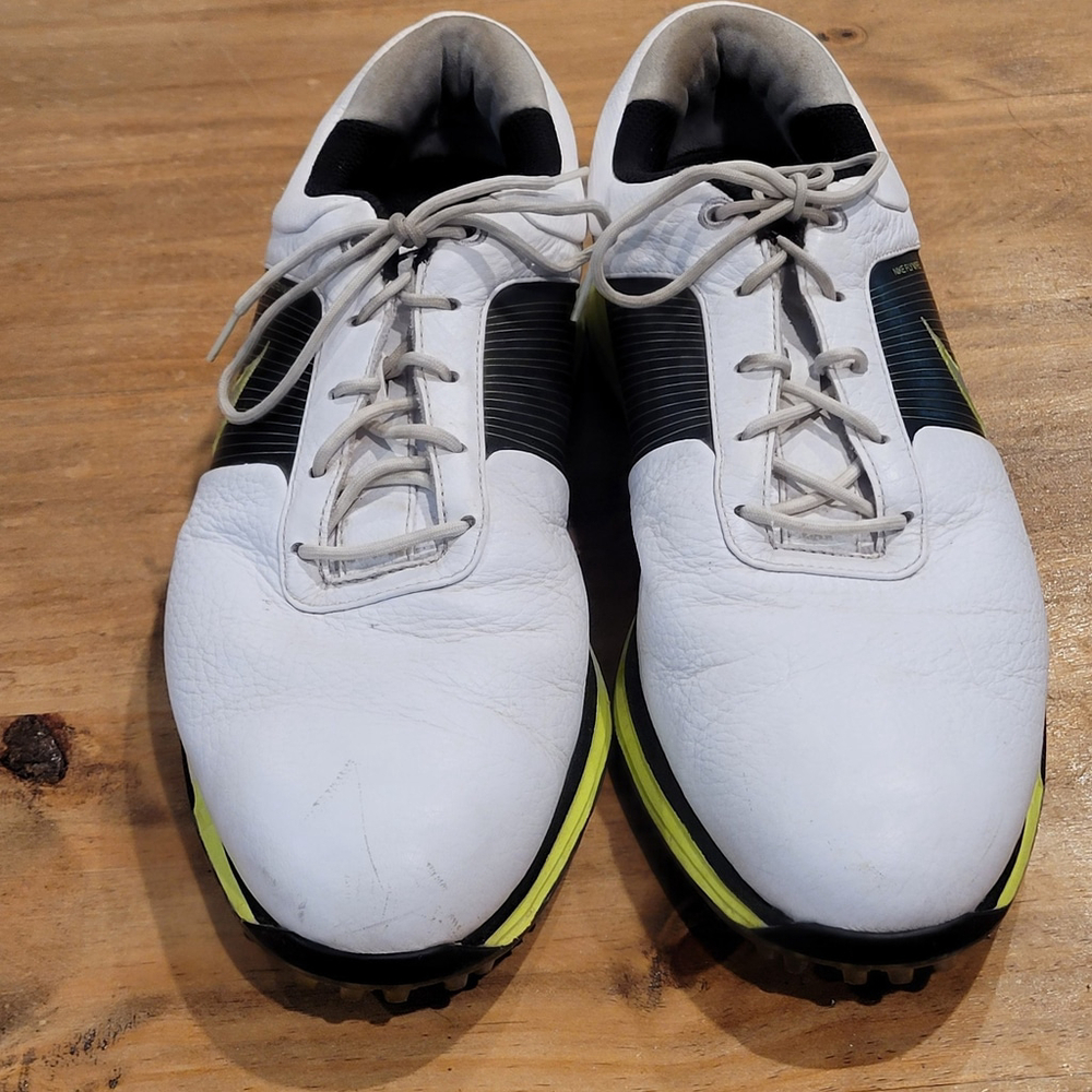 Nike Lunar Control Golf Shoes Mens Size 10 White Black Spiked 418471-106 Flywire - Picture 7 of 14